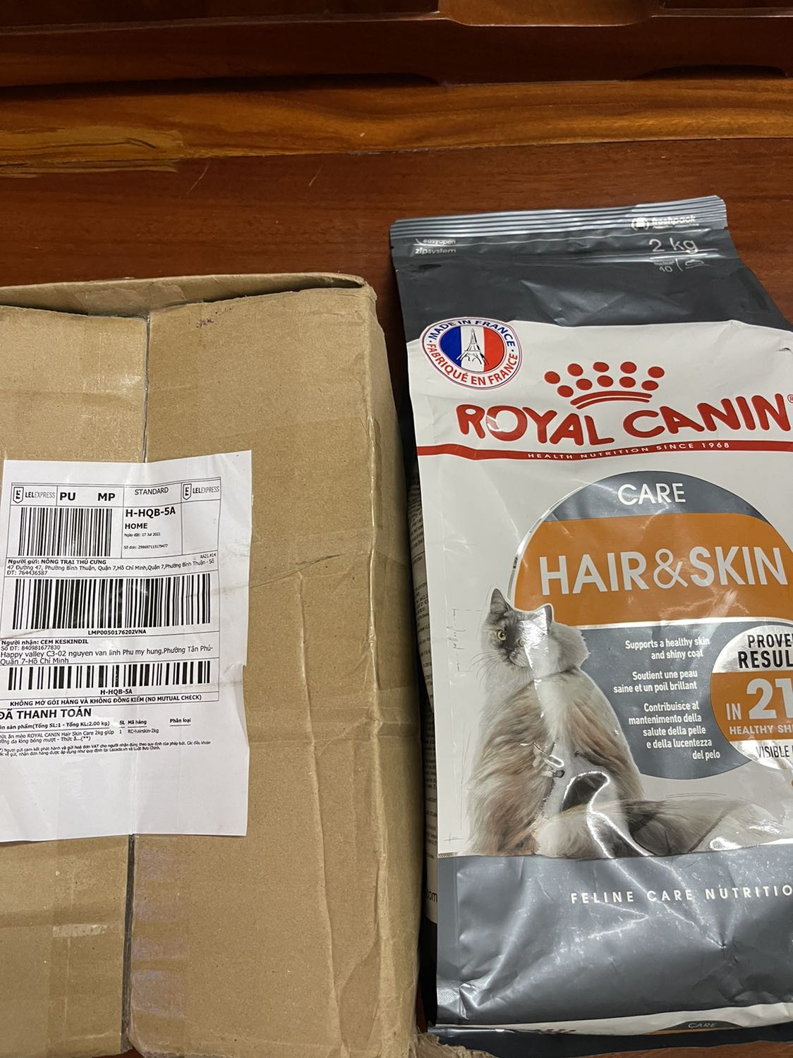 Thức ăn *** mà nhận thức ăn của mèo. Yc nhà cung cấp đổi lại dùm nhé .người nhận cũng khác. Liên hệ với người giao hàng yc đổi lại, không thấy hồi đáp.