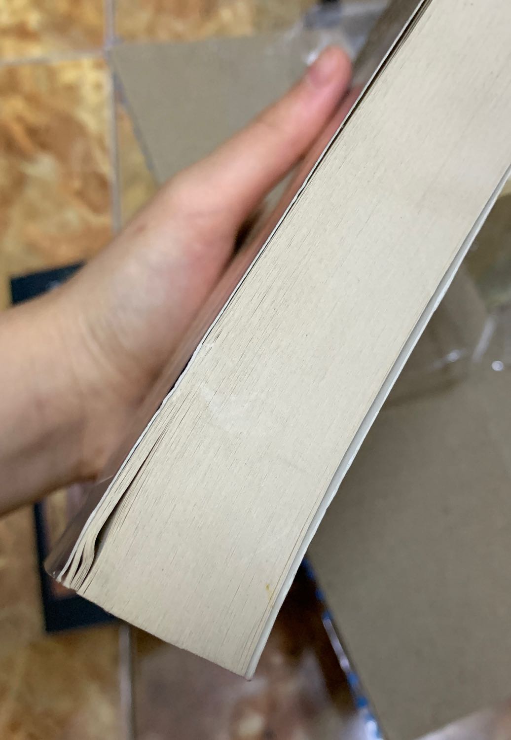 Bìa sách bị quăn và các trang sách bị dập nát