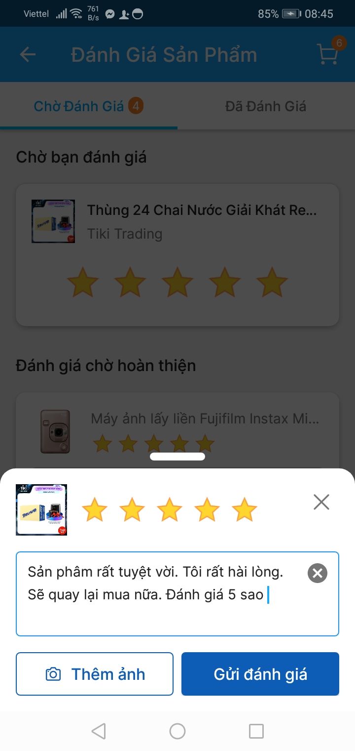 Sản phâm rất tuyệt vời. Tôi rất hài lòng. Sẽ quay lại mua nữa. Đánh giá 5 sao