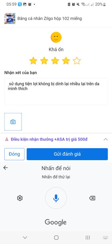 sử dụng tiện lợi không bị dính lại nhiều lại trên da mình thích
