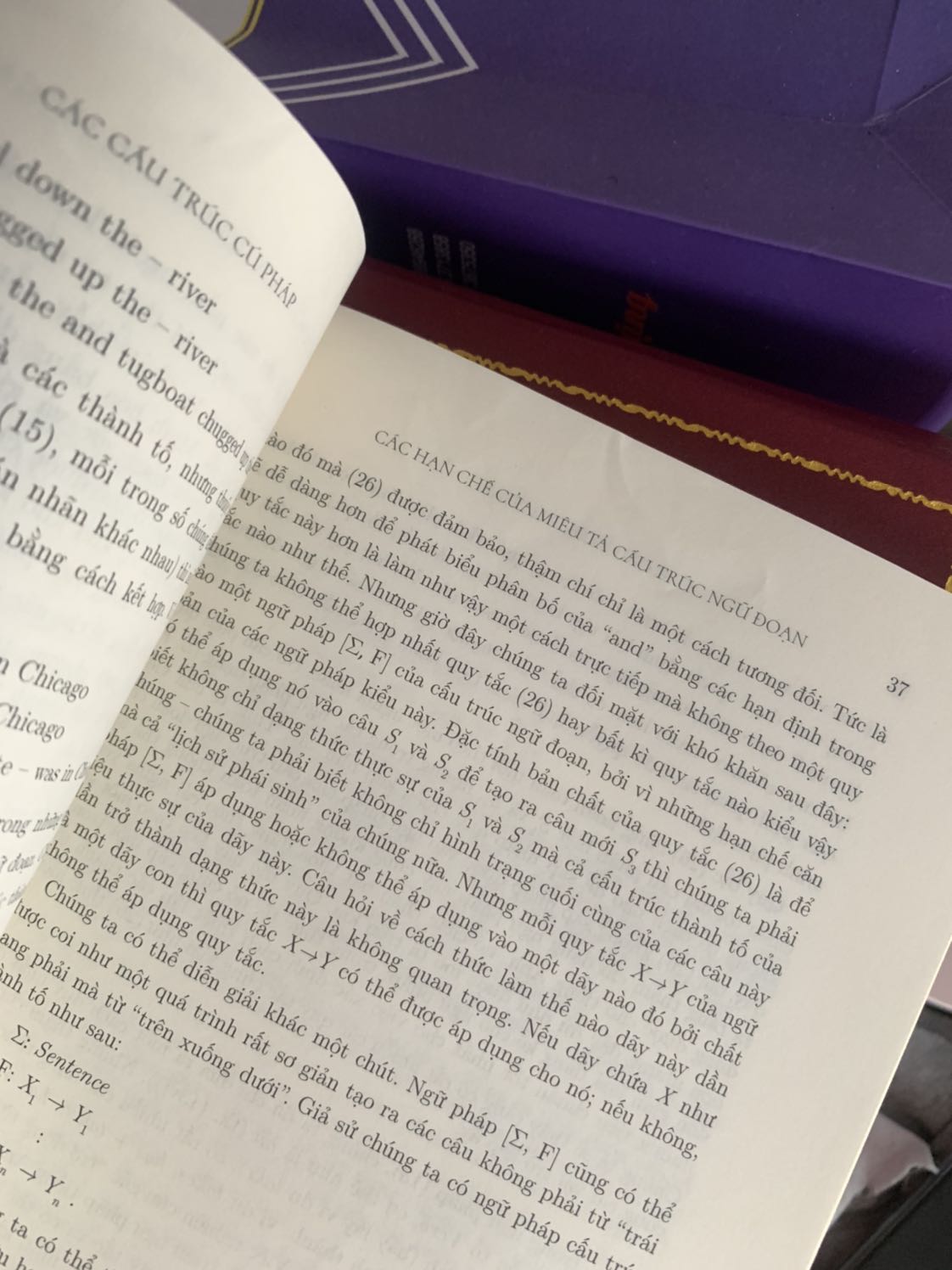 Sách có vết nhăn liên tiếp ở nhiều trang (từ 36-45) và có vết bẩn không tẩy được (35).