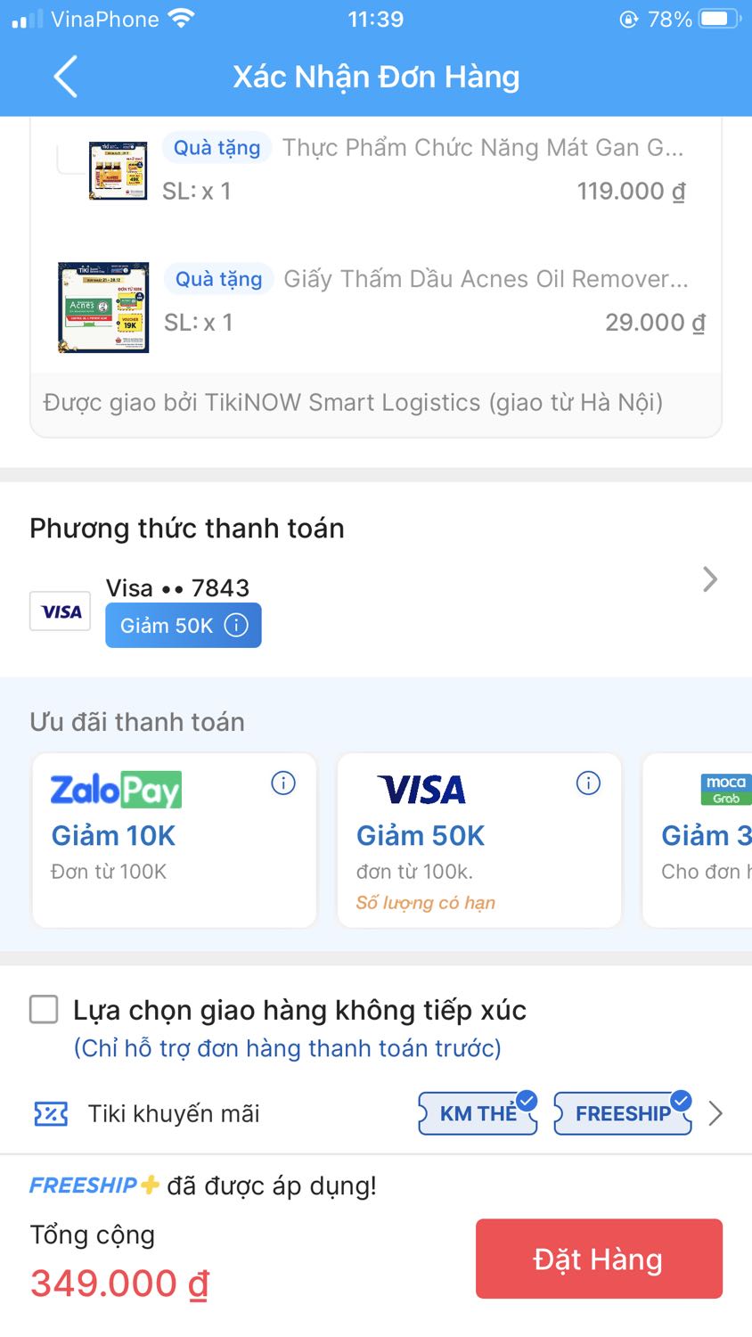 Sản phẩm mua đem tặng nên ko biết chất lượng. Nhma hàng tặng phải để 0đ chứ sao để giá gốc rồi áp mã vô thì trừ tiền sp dc tặng??? 
Thanh toán thẻ visa áp mã giảm 50k nhưng cũng ko thấy giảm luôn