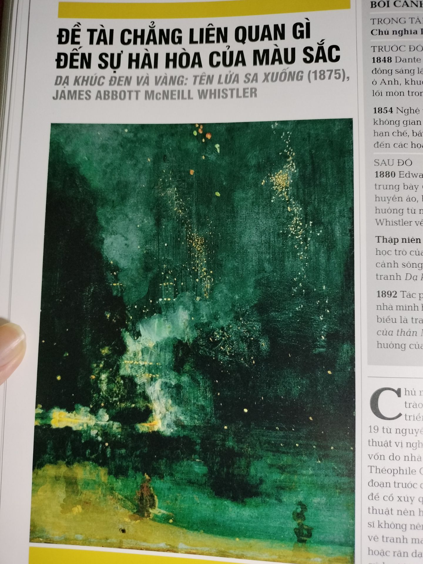 Tuyệt đẹp các bạn ạ, nhất là những trang về nghệ thuật trước thời Hiện Đại đã củng cố thêm sâu nặng lí do tôi chọn gắn bó với nghệ thuật và hội hoạ. Tất nhiên là với cuốn này cần bạn phải tìm thêm tranh của các vị trên, con chữ có thể dùng để diễn giải và giải thích con chữ, như văn học nhưng hình ảnh trông thấy bằng mắt thì khác.