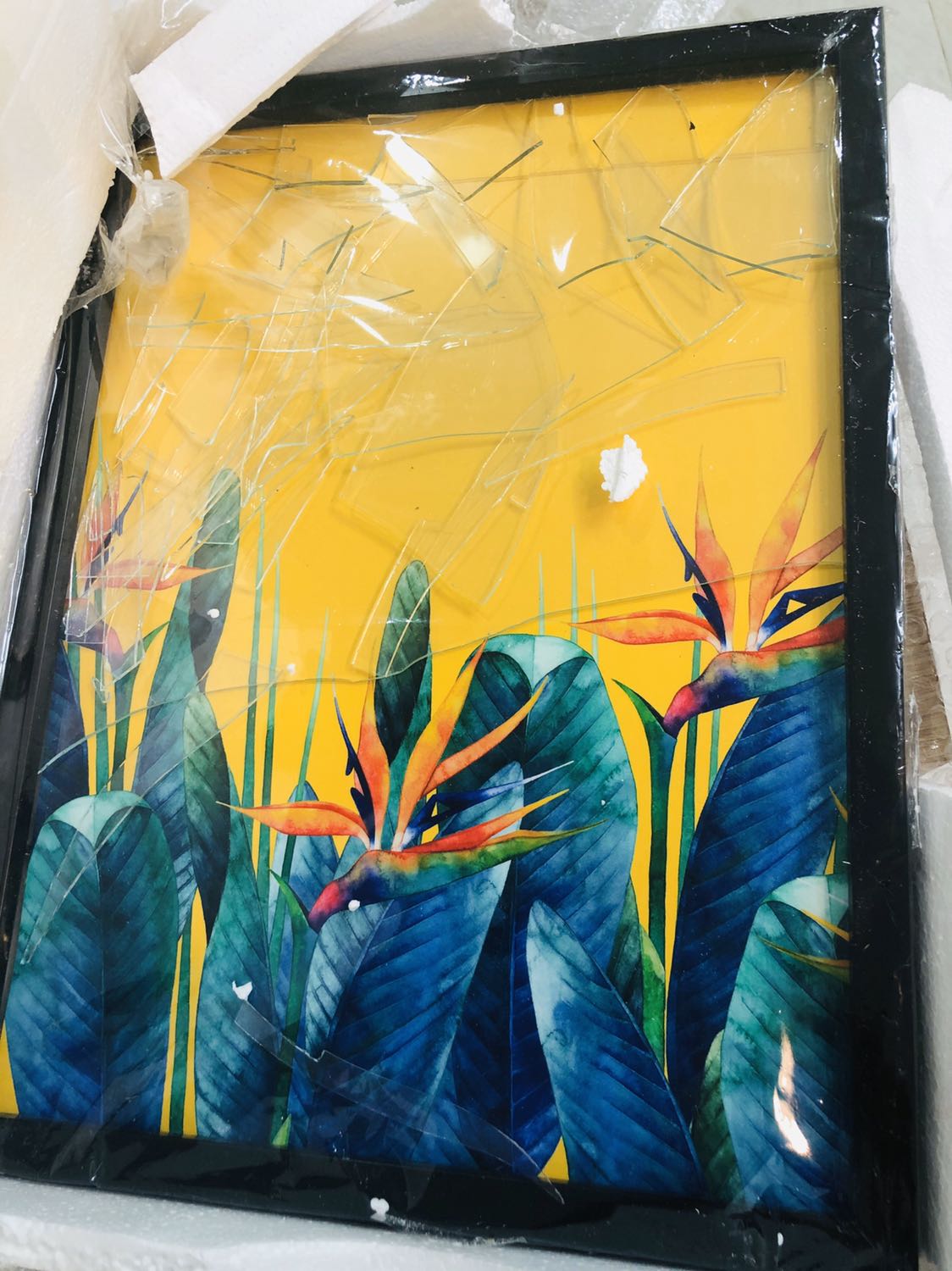 Lần đầu đặt tranh ở tiki mà thất vọng bởi cách đóng gói. Vỡ kính rồi nè tiki ơi :((