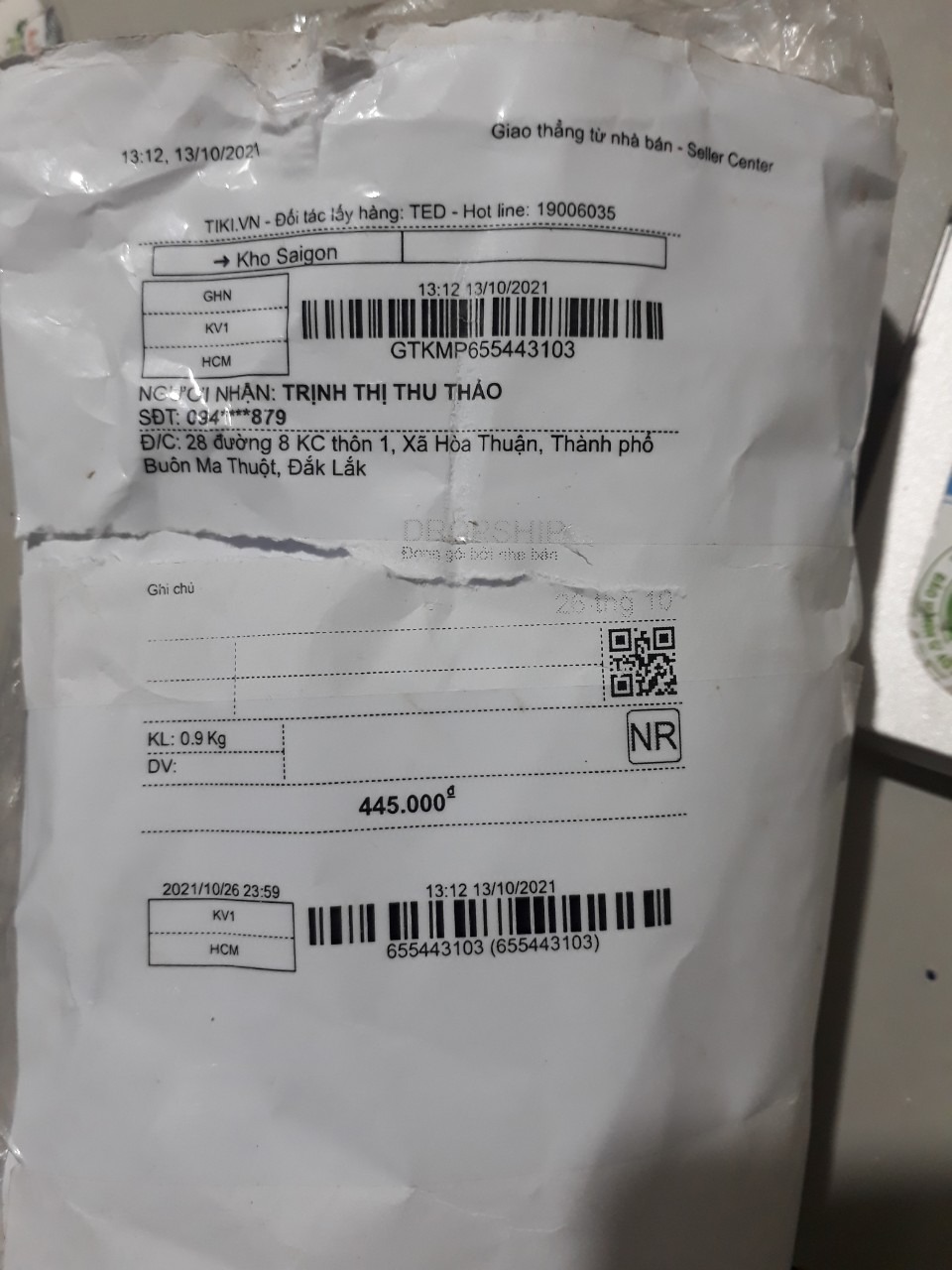 mua 3 loa ,mà giao có  1 loa và ghi tiền 3 loa,mình đi làm người nhà nhận , giờ mình liên hệ ai để hỏi ah