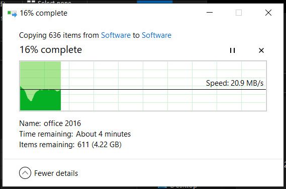 Nhận xét chi tiết về sản phẩm. Mình đã sử dụng cả hai cổng của usb này và có đánh giá như sau: (Xem ảnh)
- Khi dùng cổng USB 3.0 (~5gb tốn 5') thì tốc độ cho ra trung bình (max ~ 20 MB/s; trung bình ~ 15 MB/s; tốc độ không ổn định ở khoảng 65-85% có thời điểm rớt xuống 2-3 MB/s).
- Khi dùng cổng USB Type-C 3.1 (~5gb tốn 2') thì tốc độ cho ra tương đối cao (max ~ 55 MB/s; trung bình ~ 25 MB/s; tốc độ không ổn định lúc đầu 0-40% và lúc gần cuối 75-85% có thời điểm rớt xuống 10 MB/s)
- Tóm lại, nhìn chung tốc độ ghi tốt như theo sản xuất, tổng thể ổn định, tốc độ đọc có thể tự ***, giá cả tốt so với nơi khác, khuyết điểm là nóng lên khá nhanh do vỏ bằng kim loại. Có tem bảo hành theo nơi bán.