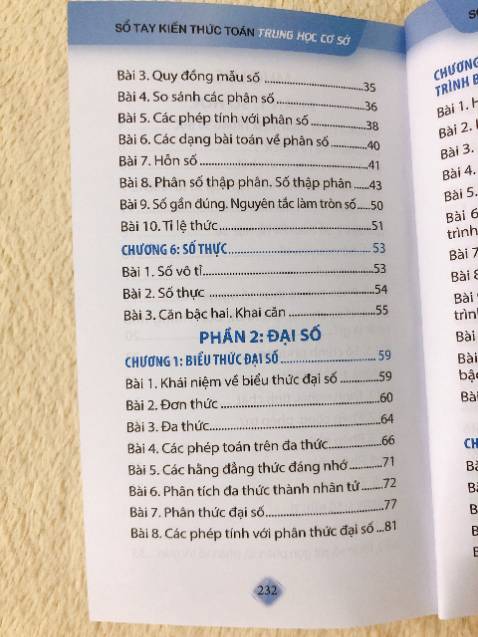 Sổ tay tổng hợp rất chi là đầy đủ nhe (mình gửi mục lục cho các bạn nào cần tham khảo nè). Đúng là "sổ tay" nên khổ sách nhỏ gọn, cỡ bằng một bàn tay thôi. Chỉ là nếu như sách thêm một vài phần bài tập thì tốt hơn ấy, chứ nếu chỉ là lí thuyết thôi thì lên mạng search thôi. Cơ mà lí thuyết được tóm tắt tốt.