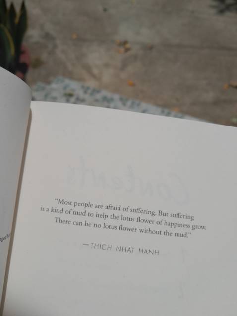 Không đọc sách này thì đọc sách gì haha trong thế kỷ 21 này.
"Có bùn thì mới có Sen"
Ai cũng khao khát hạnh phúc Nhưng đôi khi hạnh phúc đó là gì? Là kỳ vọng, là bám chấp, là không có thật như ta tưởng.
Vậy hạnh phúc thật sự ở đâu, chính là trong những lúc đau khổ .
Như hai mặt của một vấn đề
Mình thích chữ "nhìn sâu" - deep looking, seed of suffering (những hạt mầm của khổ đau) hoặc là cụm từ "chịu khổ thì hết khổ".
"We suffering much, much less".

Đúng là mình mua sách này khi mình đang có đau khổ nhưng đồng thời mình cũng hạnh phúc như chưa bao giờ mình nhận ra trong mấy chục năm nay.

Cảm ơn Tiki và nhiều cơ duyên đã giúp cho mình mua được quyển sách với giá khuyến mãi.
