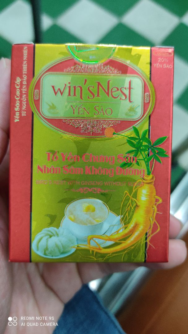 giao hàng nhanh, bao bì đẹp, trong các loại yến đóng *** thì loại này có tới 20% là yến, khá tốt so với mặt bằng chung. nhiều bạn vẫn hay nhầm nc yến này vs loại giải khát chỉ chứa 0.2% yến.