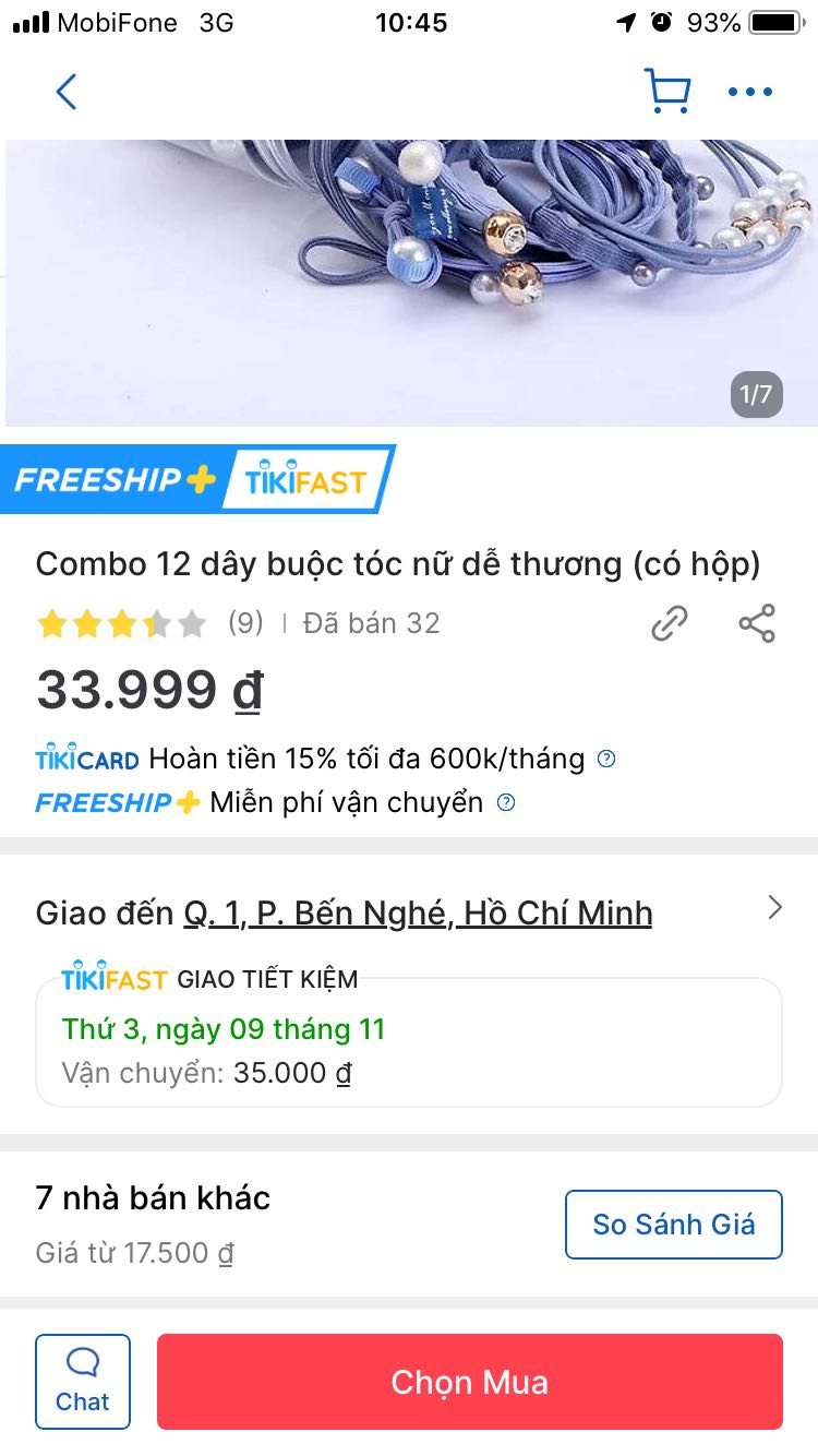 Sau đặt 1 hộp dây buột tóc , mà giao 1 hộp tính tiền 2 hộp ??? nhà cung cấp !