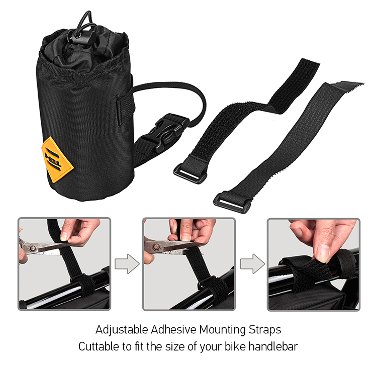 Water-resistant Bicycle Handlebar Water Bottle Holder Bag Storage Pouch for Cycling Camping Hiking Backpacking