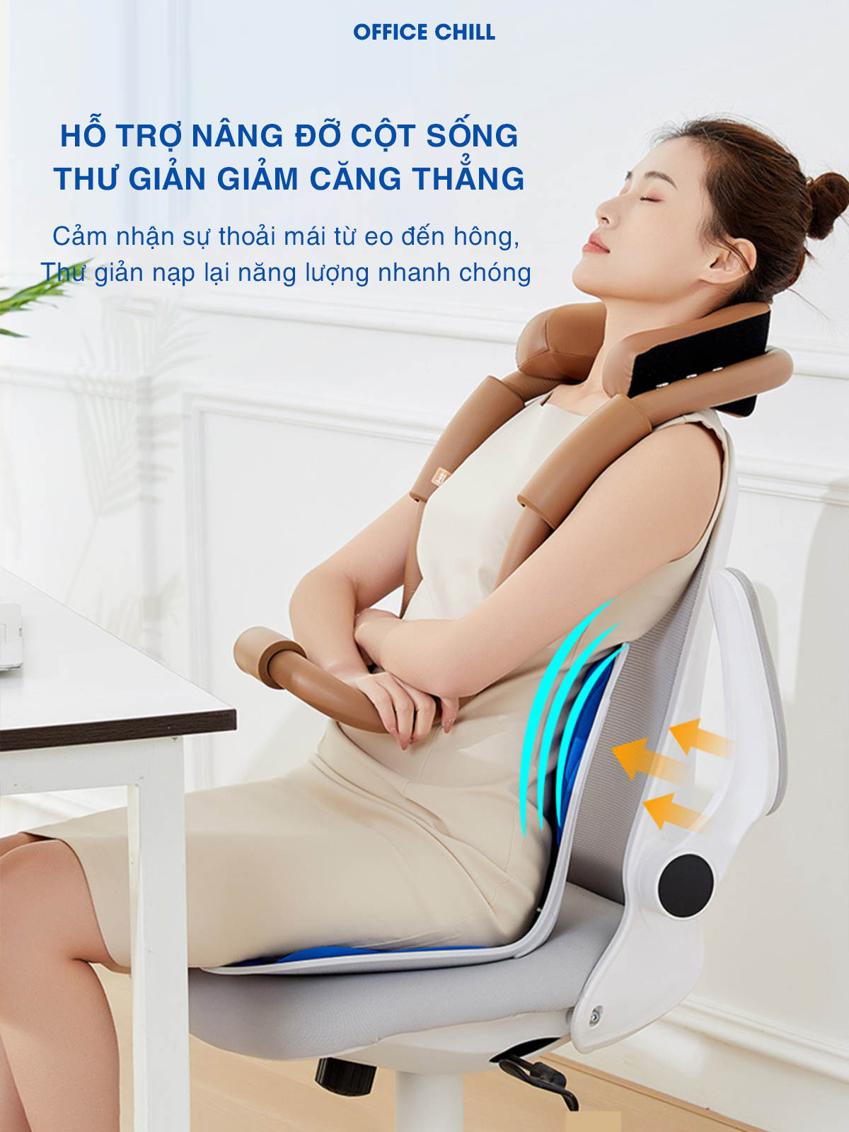 Ghế Chỉnh Dáng Ngồi Công Thái Học OFFICE CHILL Ngồi Thẳng Đúng Tư Thế Chống Đau Lưng Gù Lưng Ghế Thế Hệ Mới Bảo Hành 90 Ngày