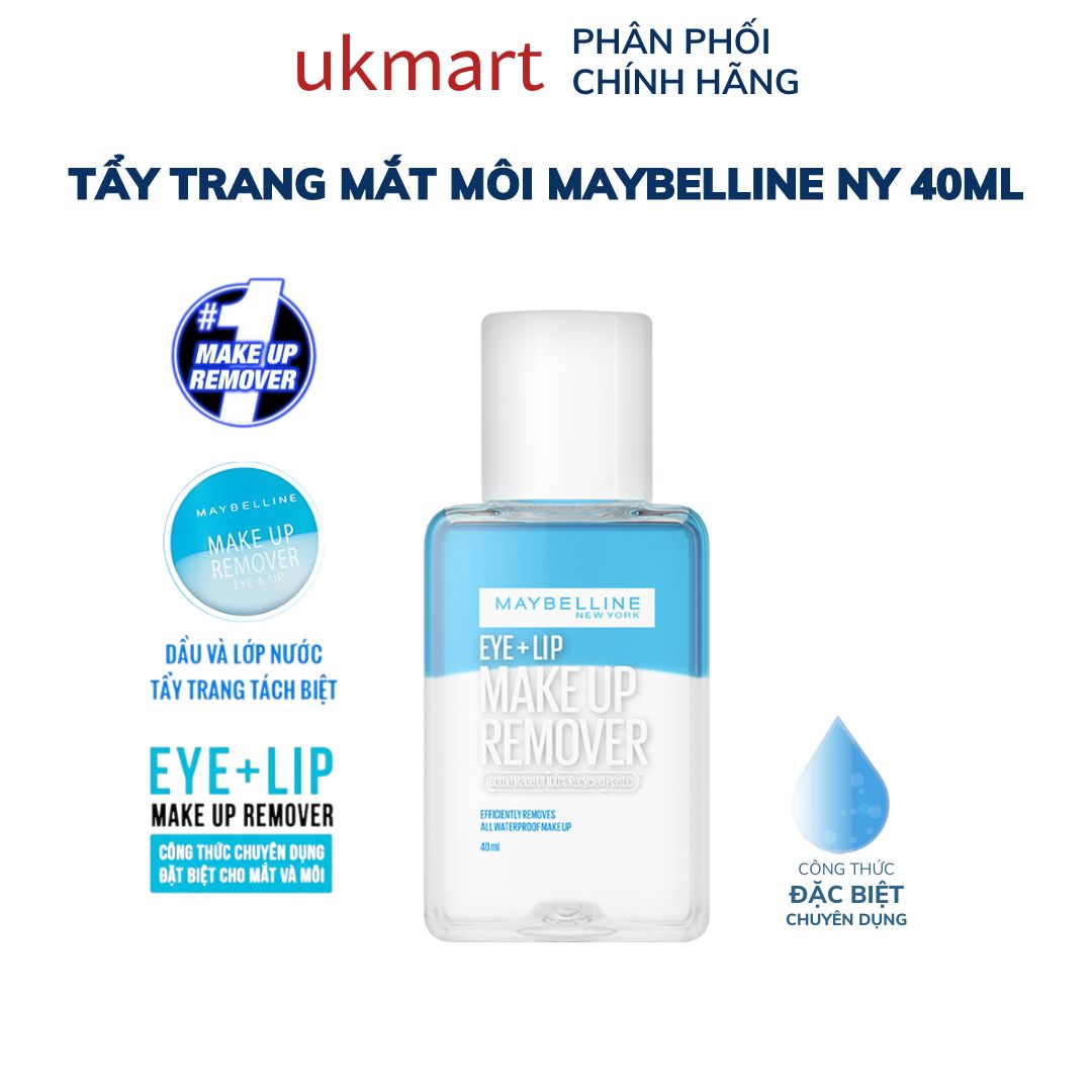 Tẩy Trang Mắt Môi Chuyên Dụng Maybelline New York Eye & Lip Makeup Remover 40ml