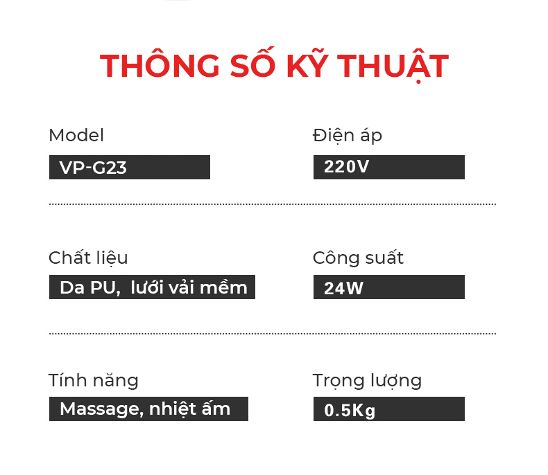 Gối Massage Nhiệt Hồng Ngoại VISPO VP-G23 - 4 Bi Xoay Chuyên Dùng Cho Cổ, Vai, Gáy, Thắt Lưng Sử Dụng Tại Nhà, Văn Phòng Hoặc Trên Ô tô
