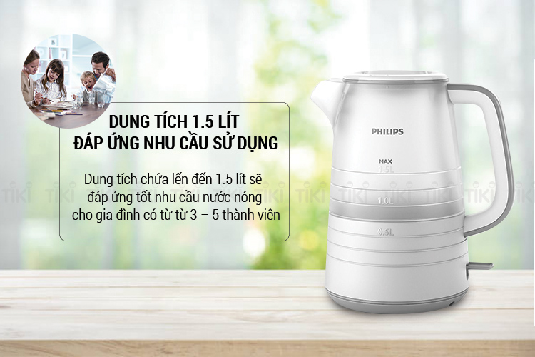 Bình Đun Siêu Tốc Philips HD9334 - 1.5L (Trắng)