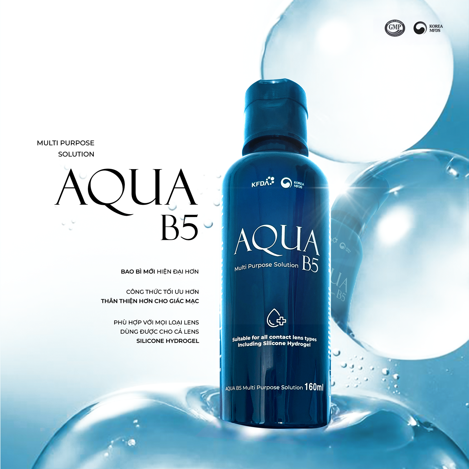 Nước ngâm lens Angel Eyes Aqua B5 dung tích 160ml và 360ml