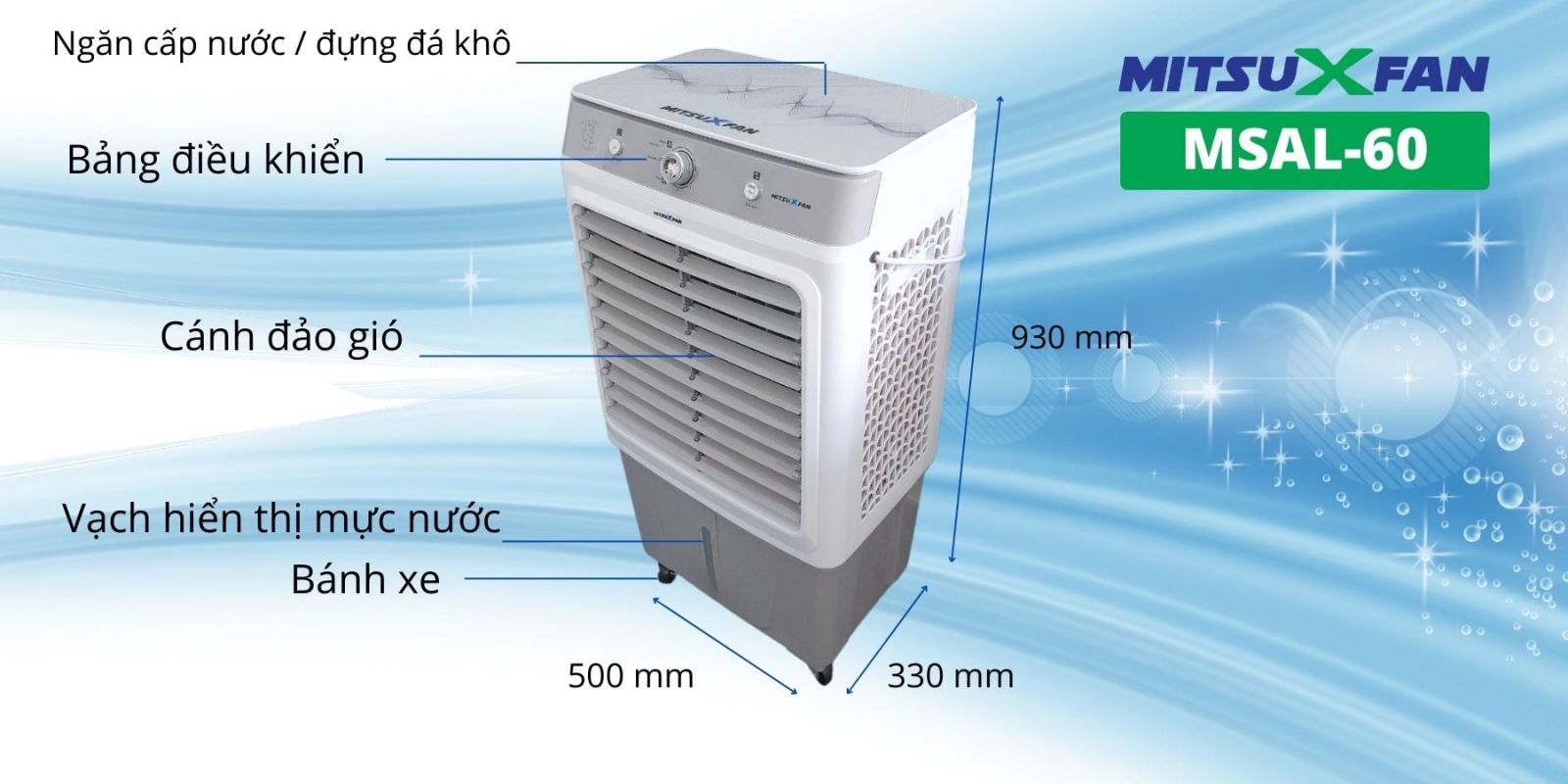 Quạt Điều Hòa Hơi Nước MITSUXFAN MSAL-60 - Hàng Chính Hãng - 02