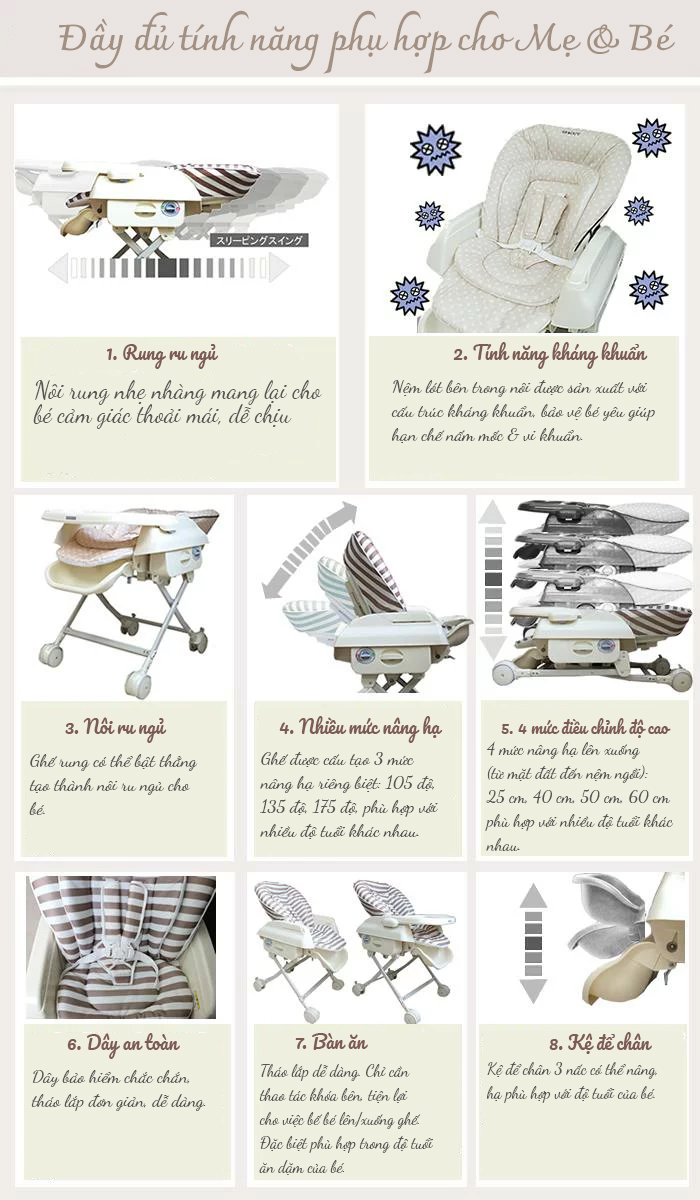 ghế nôi đa năng nhật bản cho bé