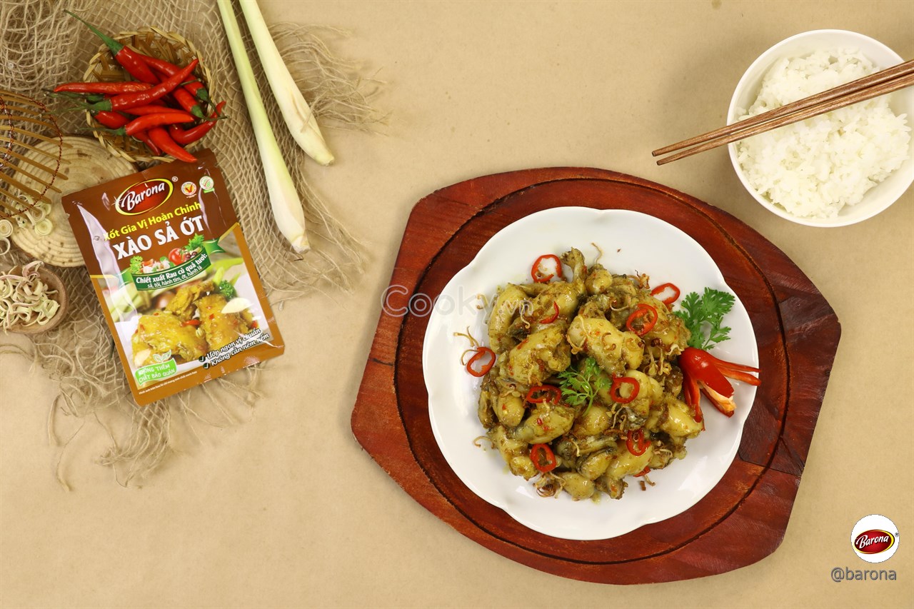 Combo 3 gói Xốt Gia vị hoàn chỉnh Barona - Xào Sả Ớt 80gr