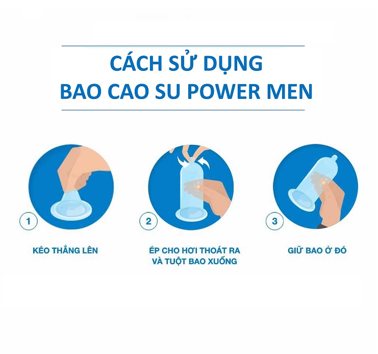 Hướng dẫn cách dùng bao cao su 55mm Power Men Comfortable Ultra Thin Extra Longer