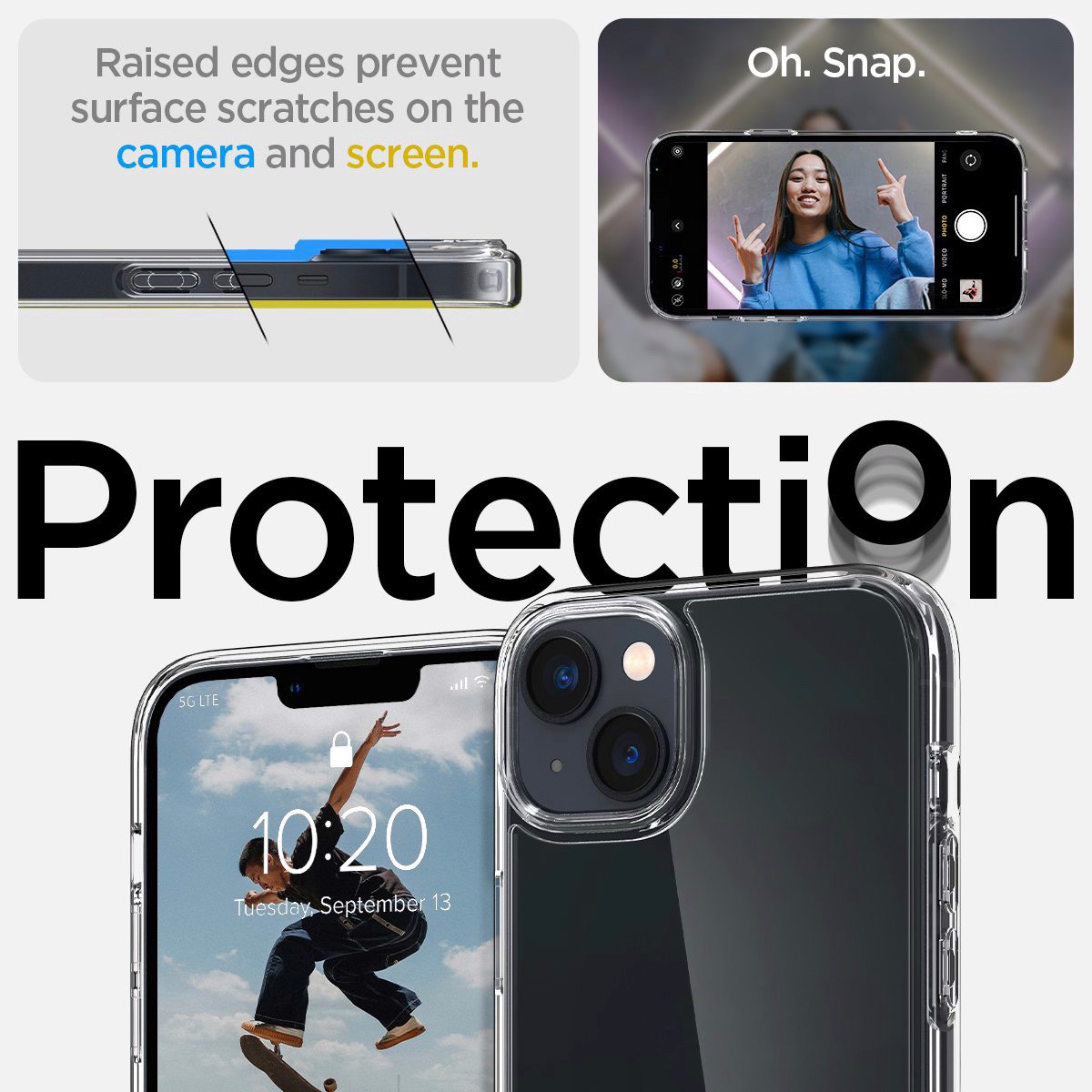 Ốp Lưng SPIGEN ULTRA HYBRID CRYSTAL CLEAR Dành Cho iPhone 14 ProMax / 14 Pro / 14 Plus / 14 - Hàng Chính Hãng