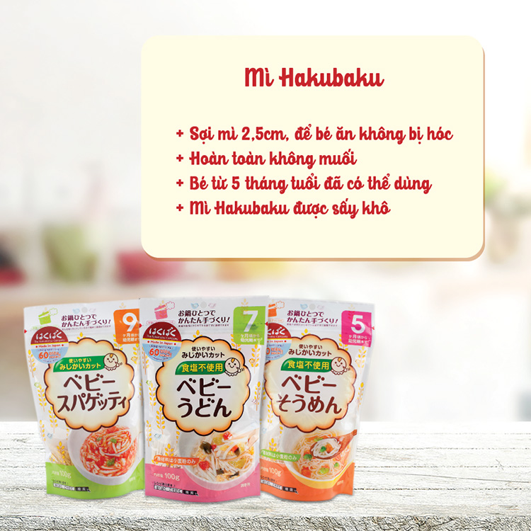 Combo 3 Gói Mỳ Ăn Dặm Hakubaku ( Dành Cho Bé Từ 5 Tháng )