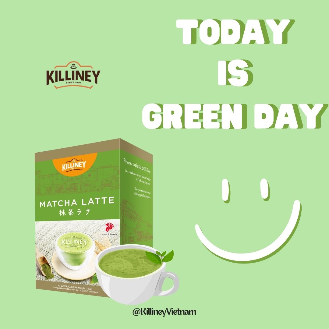 Hộp 10 Viên Nén Trà Sữa Matcha Thơm Ngon Killiney Matcha Latte  - Tương Thích Máy Pha Cà Phê Dolce Gusto (10 viên x 14g)