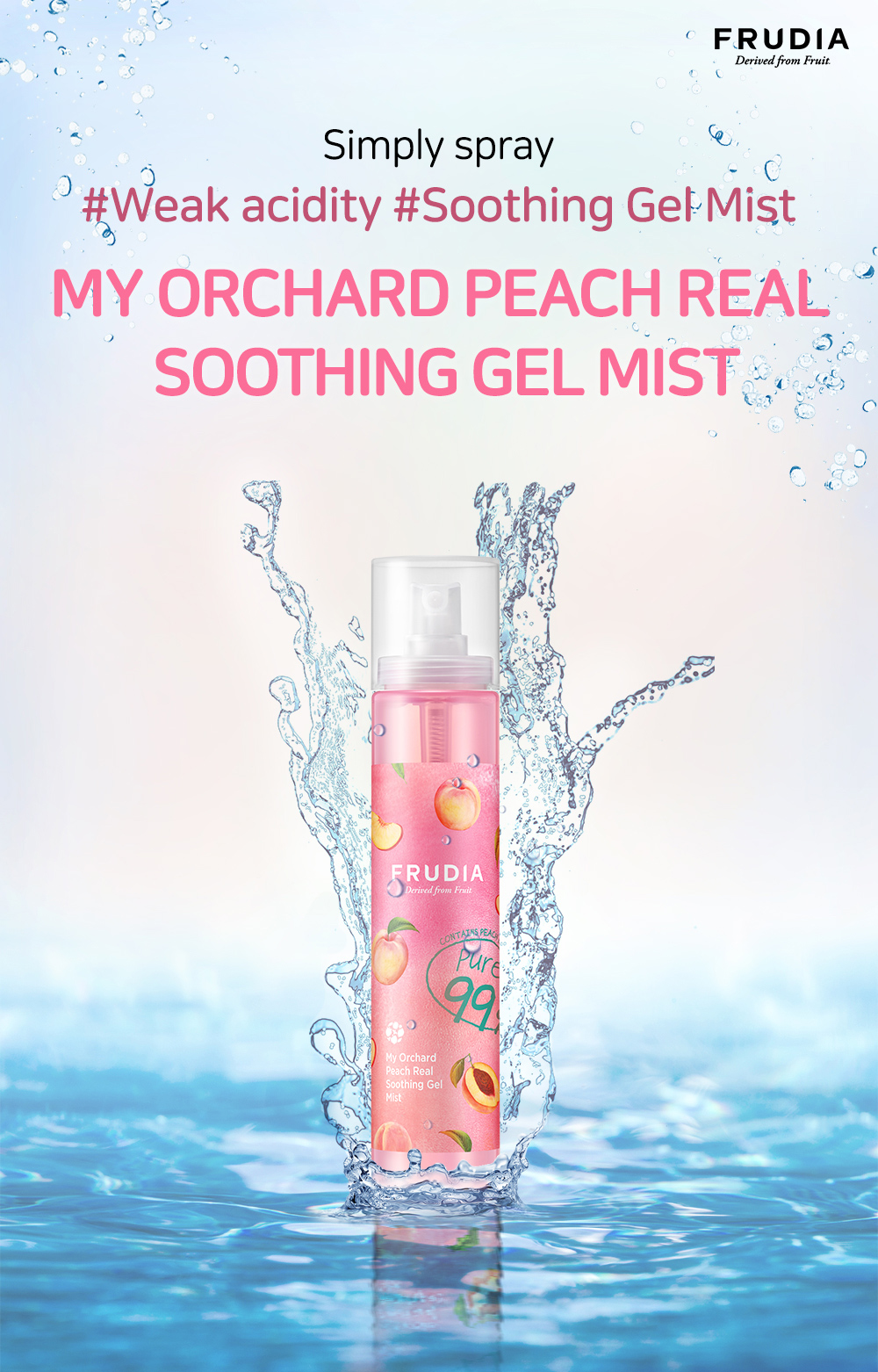 Nước Xịt Khoáng Frudia My Orchard Peach Real Soothing Gel Mist Đào Nguyên Chất (125ml)