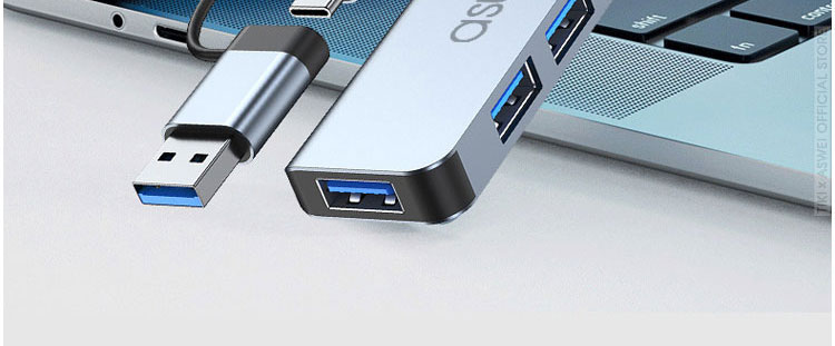 bộ chia cổng usb 3.0, hub chuyển đổi usb type c aswei
