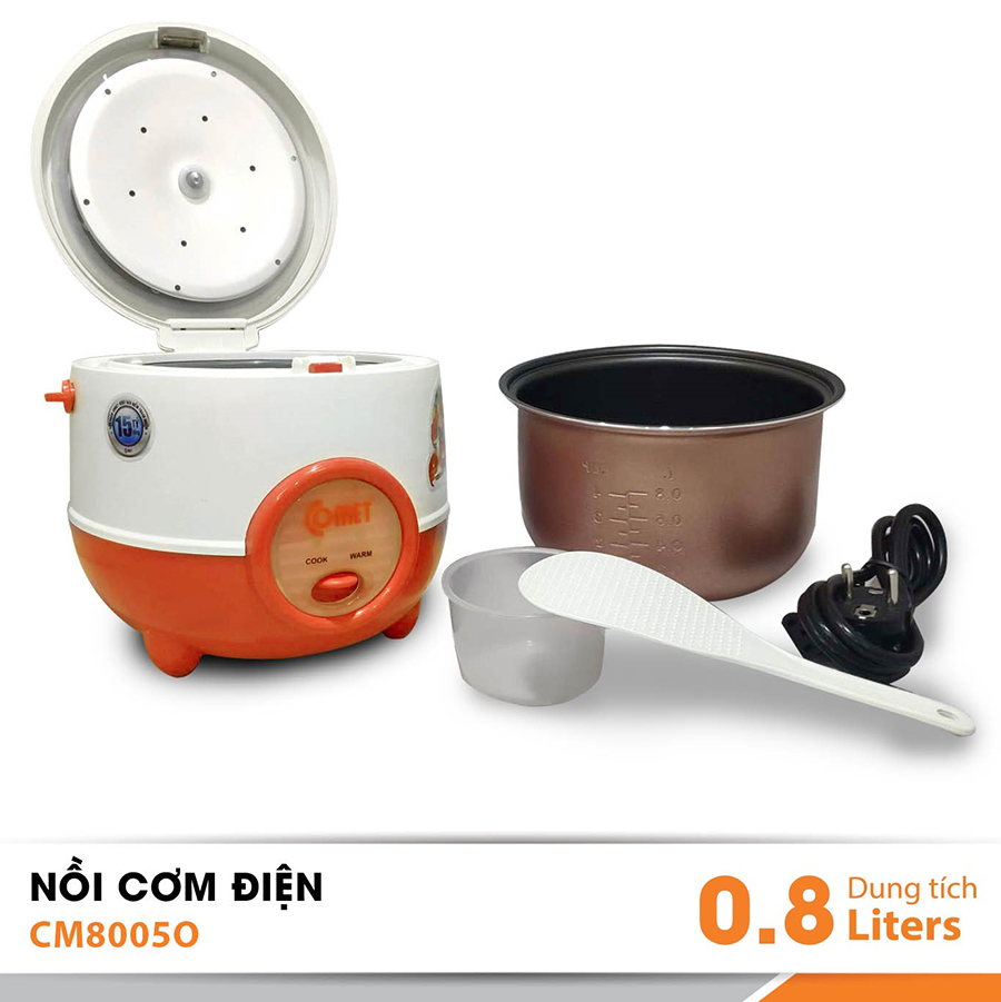 Nồi Cơm Điện Nắp Gài Comet CM8005 0.8L - 350W - Màu Ngẫu Nhiên - Hàng Chính Hãng