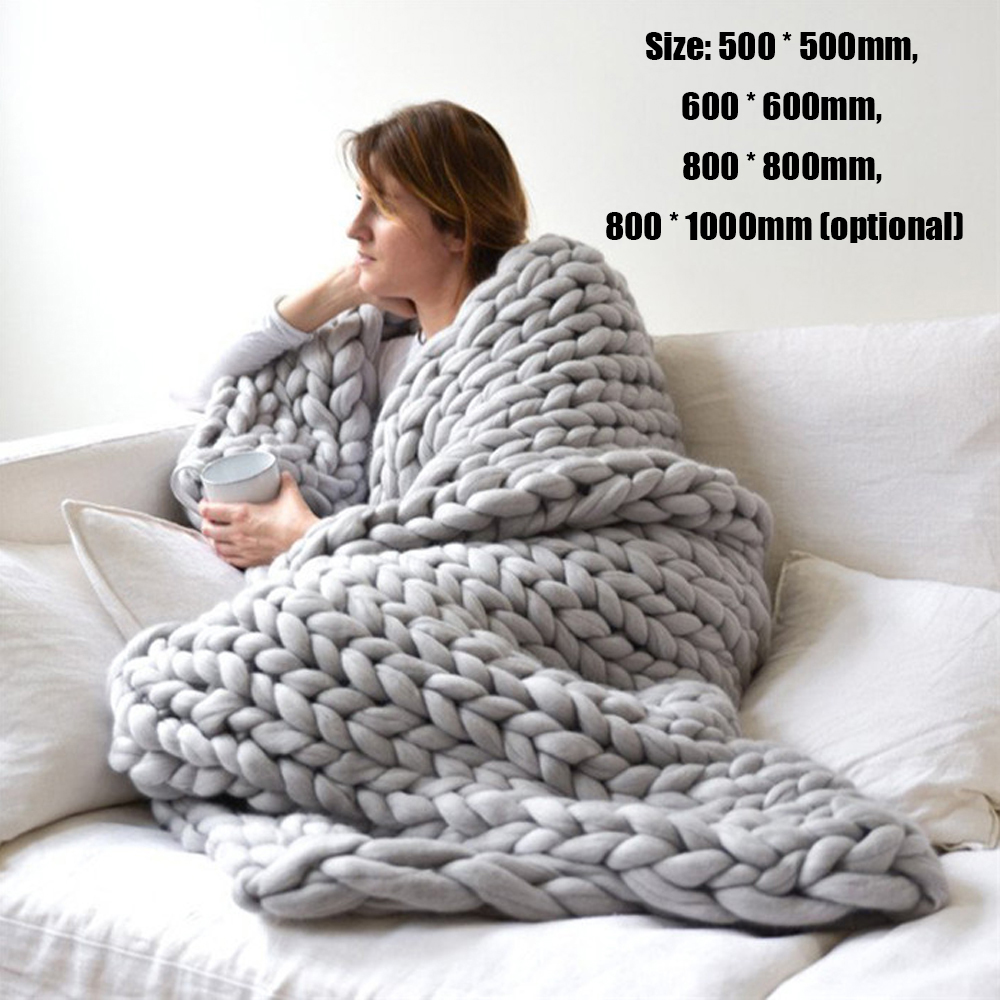 Chăn Len Sợi To Chunky Nhiều Màu