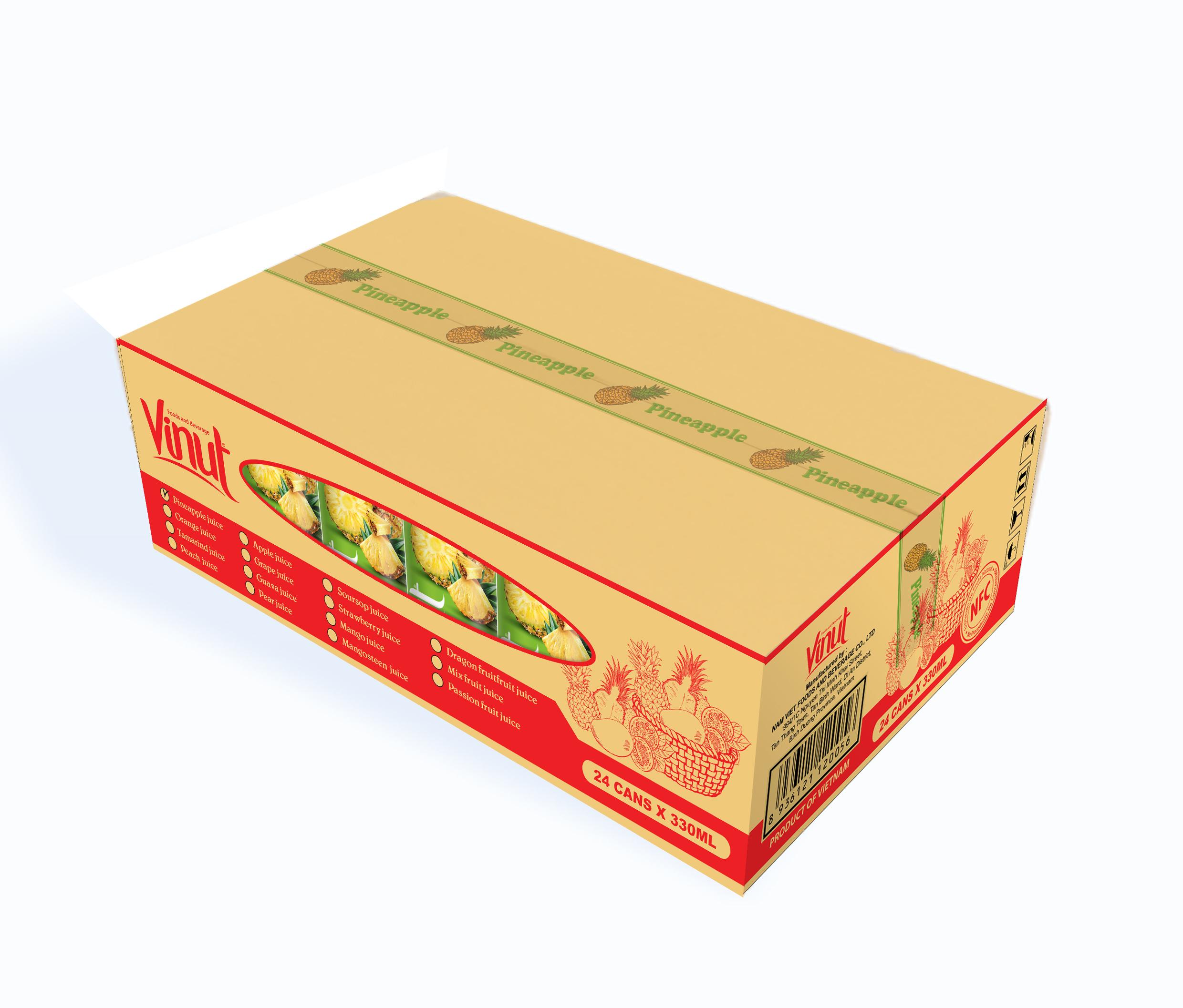 Khay 24 Lon Nước Ép Thơm Vinut 330ml