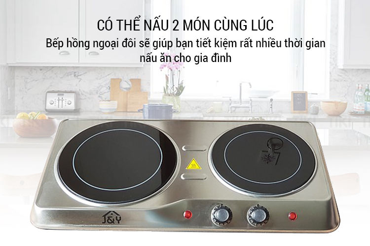 Bếp Hồng Ngoại Đôi Joyful Life JYEC-12801SS (2000W) - Hàng Chính Hãng