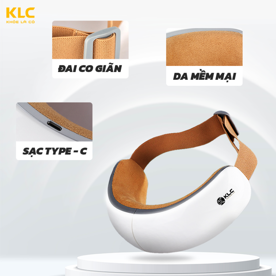 Máy Massage Mắt Cao Cấp KLC công nghệ nhiệt hồng ngoại, phát nhạc MP3, giúp dễ ngủ giảm stress