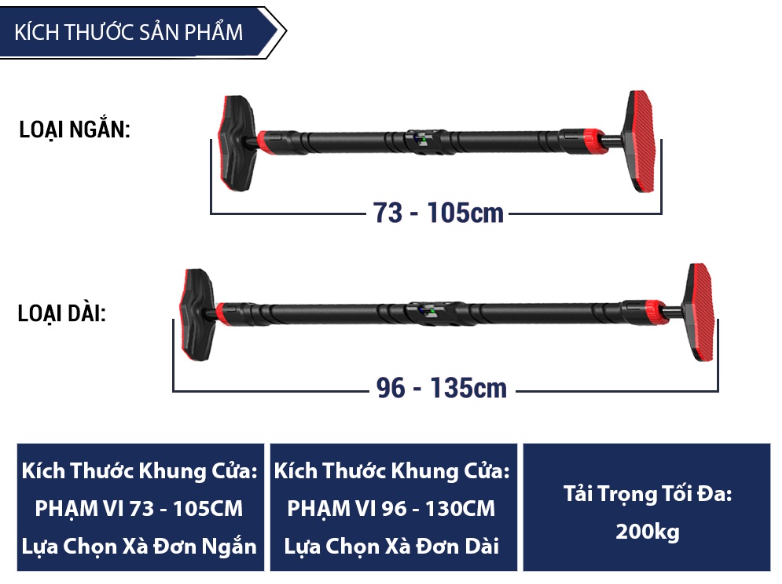 Xà Đơn Treo Tường Gắn Cửa Đa Năng KUNO SPORT Dụng Cụ Tập Gym Tại Nhà Bản Nâng Cấp Chịu Lực Cao