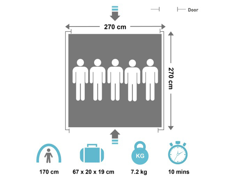 Lều Cắm Trại Coleman 5 Người 2000028769 (1402871) Waterfall 5P Tent (Sea)