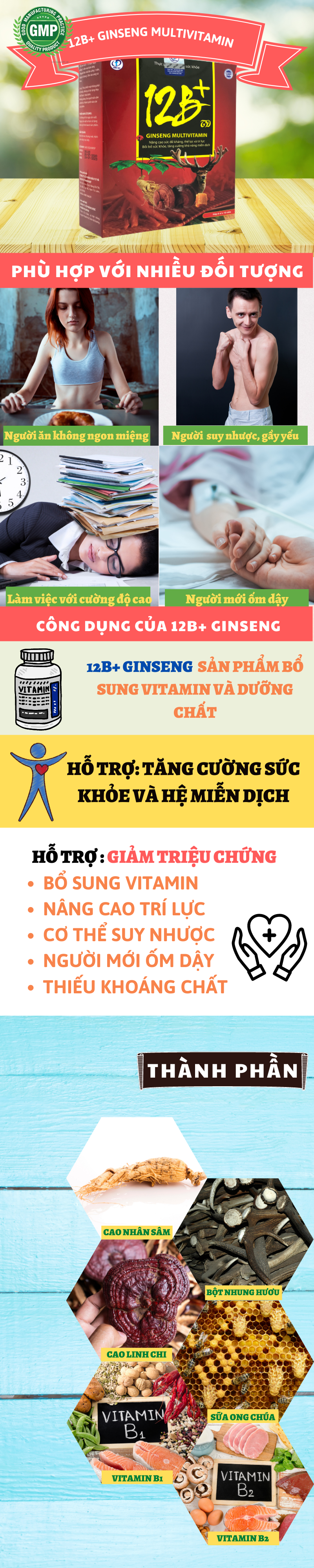 Nhân sâm GINSENG MULTIVITAMIN - Bổ sung vitamin và dưỡng chất, Giúp bồi bổ sức khỏe, Nâng cao sức đề kháng, Tăng cường miễn dịch, Nâng cao thể lực và trí lực (Hộp 60 viên) 1