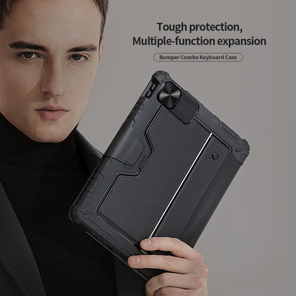Bao Da Kèm Bàn Phím cho iPad Air 10.9 2020 / Air 4 / Air 5 / iPad Pro11 2020/2021 Nillkin Bumper Combo Case Keyboard (Có khe cắm bút Apple Pencil) - Hàng Chính Hãng