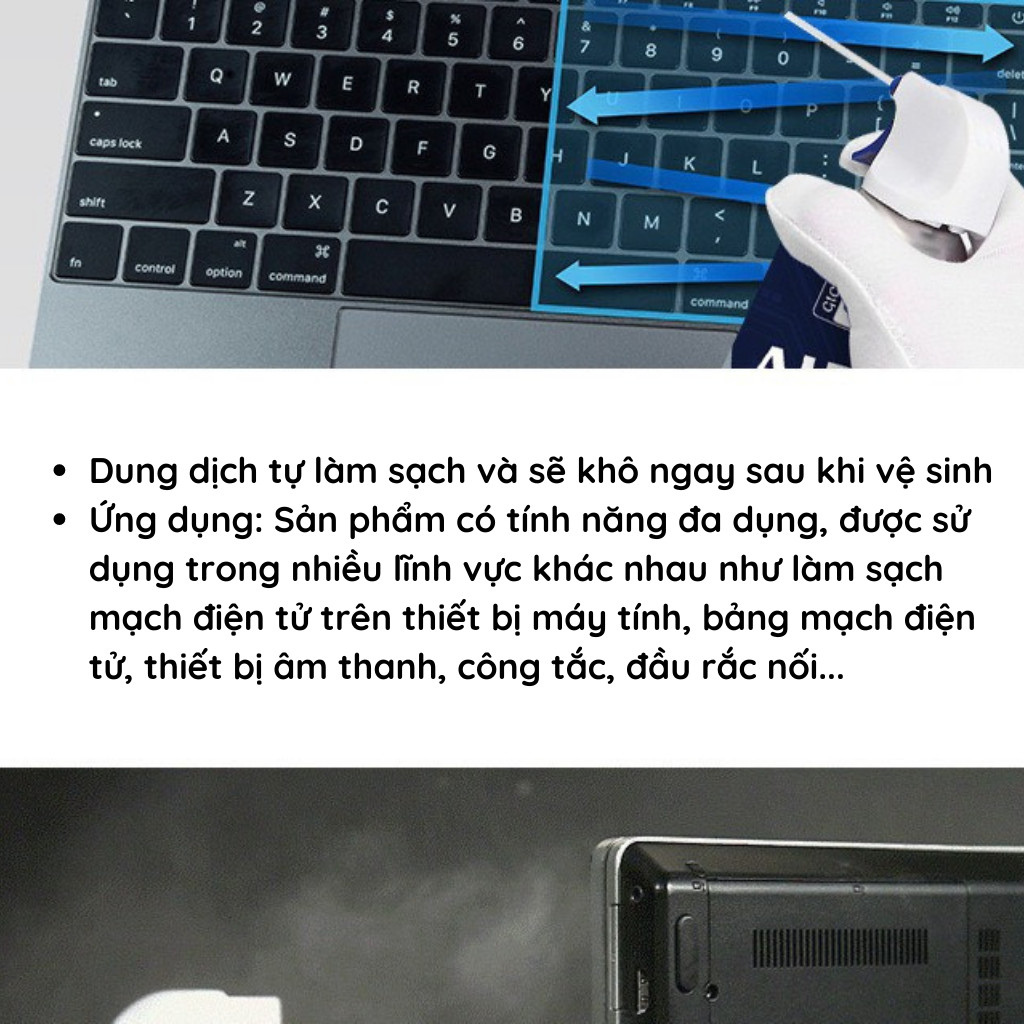 Chai xịt vệ sinh máy ảnh, bàn phím, bo mạch máy tính 450ML- Bình xịt khí nén đa năng dùng cho máy quay, ống kính, điện thoại...- Hàng nhập khẩu