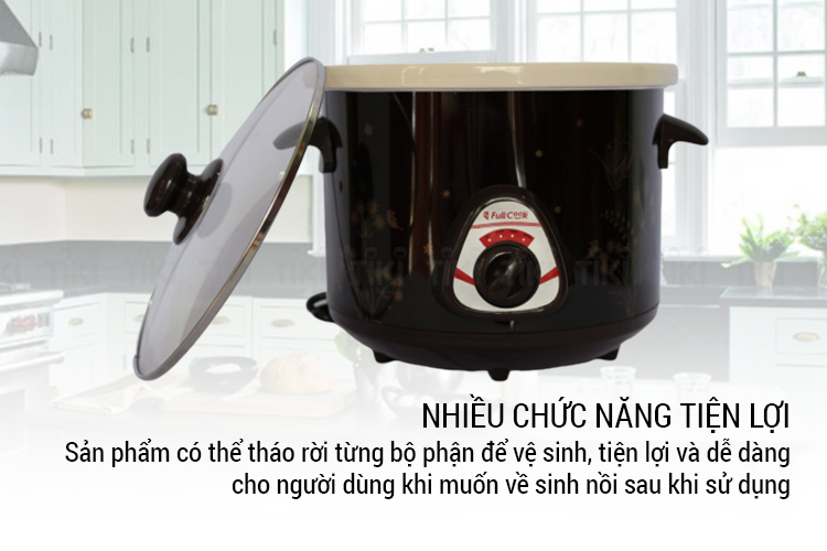 Nồi Tiềm Nấu Cháo Chậm Kho Cá Hầm Chưng Yến Đa Năng Full Cook (2,5 lít) - Màu Ngẫu Nhiên - Hàng Chính Hãng