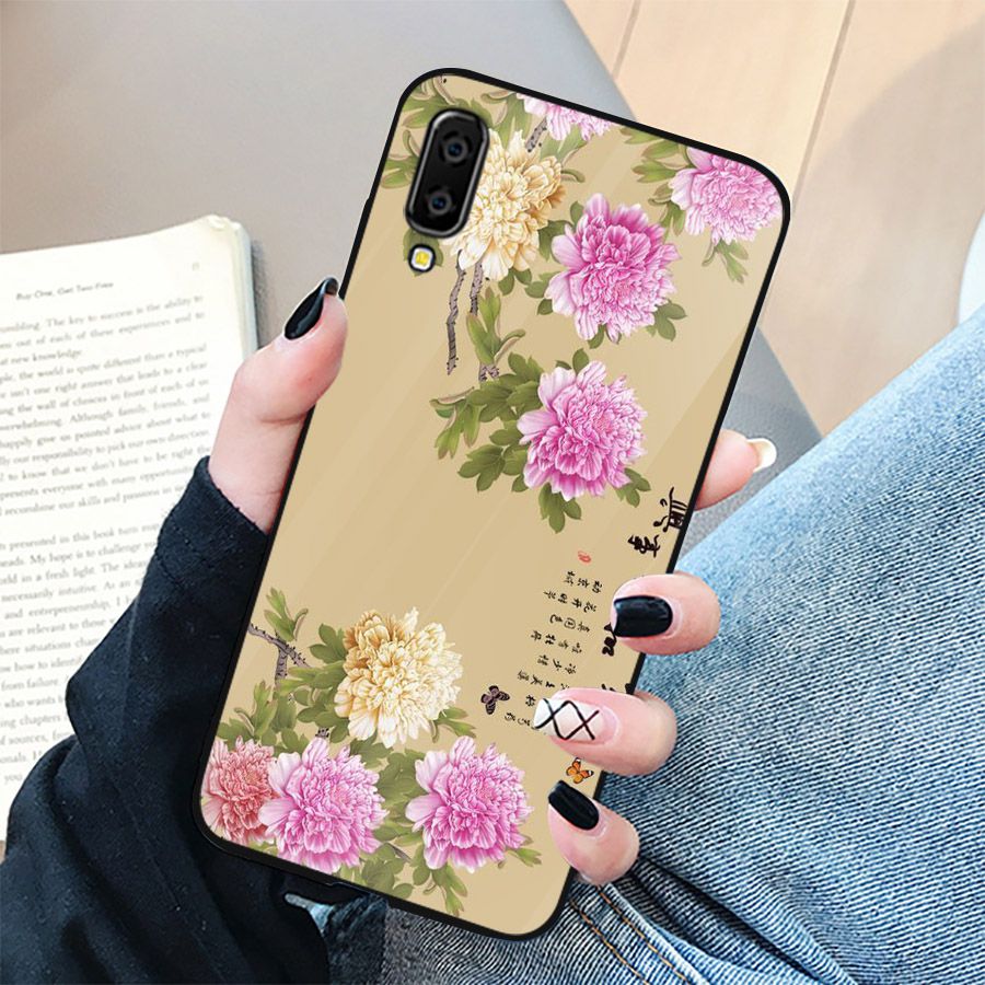 Ốp kính cường lực cho điện thoại Samsung Galaxy A50 - mẫu đơn MS MAUDON068