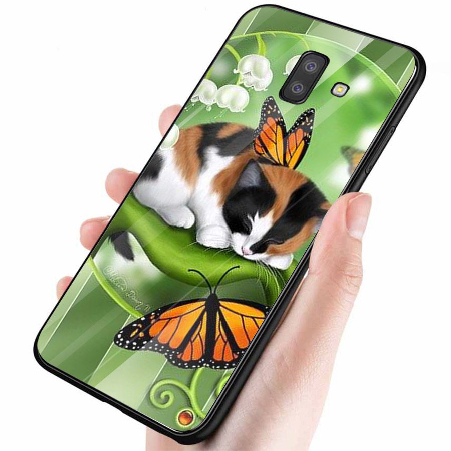 Ốp kính cường lực cho điện thoại Samsung Galaxy J6 - dễ thương muốn xỉu MS CUTE002