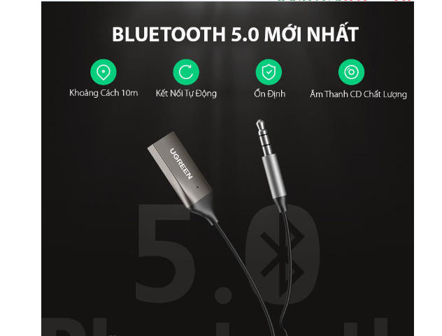 Bộ thu Bluetooth 5.0 tích hợp mic đàm thoại UGREEN CM309 70601 - Hàng chính hãng