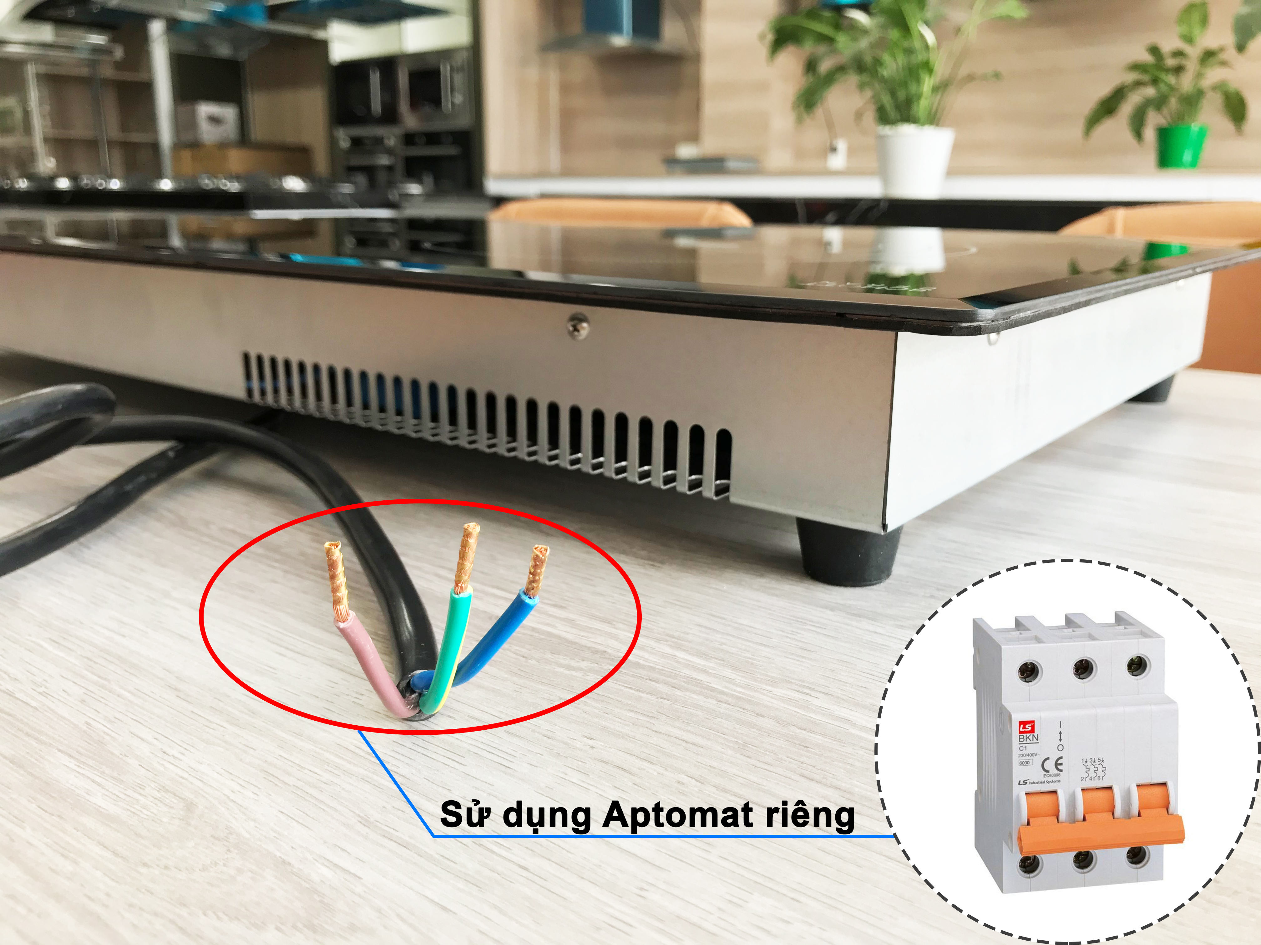 Dây nguồn 3 pha trên bếp từ kết hợp Capri CR-668HI