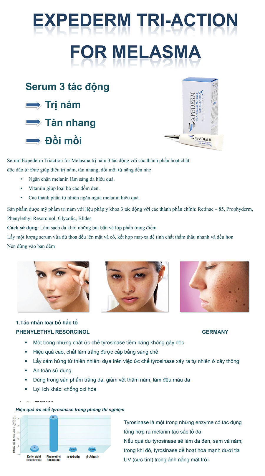 Serum Trị Nám 3 Tác Động Expe Derm Triaction For Melsma - BER22 (10ml)