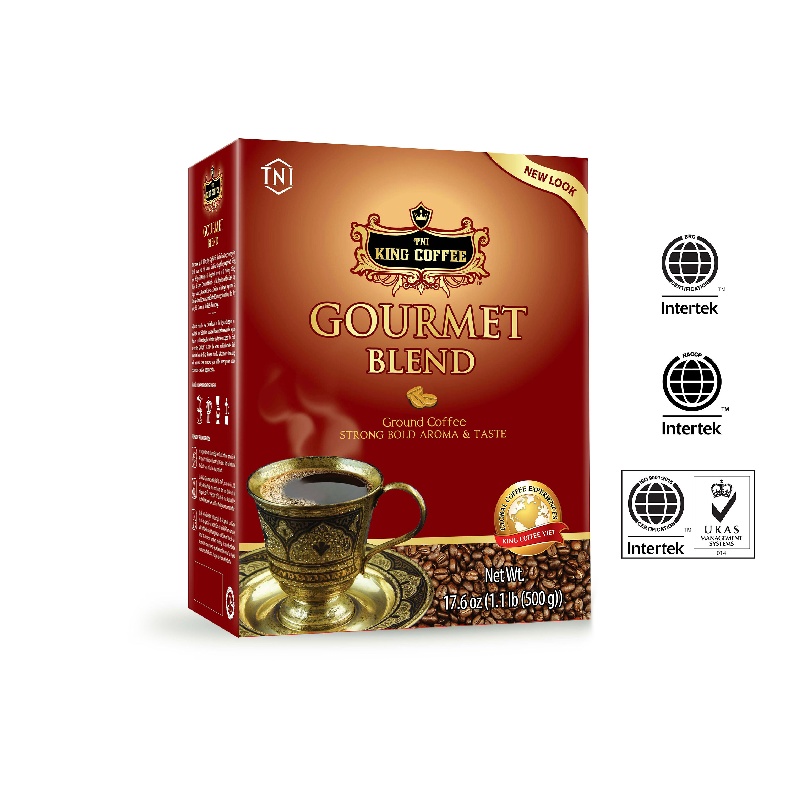 Cà Phê Rang Xay Gourmet Blend KING COFFEE - Hộp 500g - Pha Phin