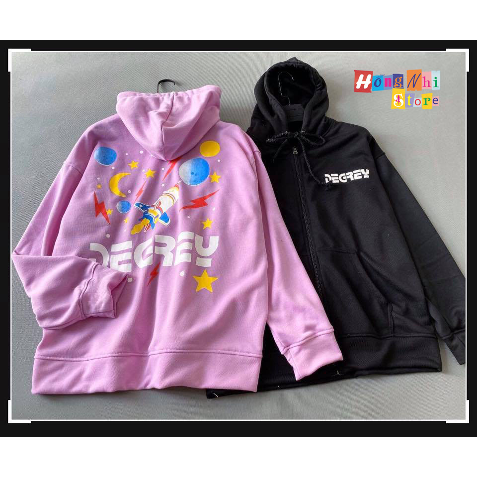 Áo Khoác Hoodie Zip In Hình DEGREY Oversize Ulzzang Unisex Dáng Rộng - MM Áo Khoác Hoodie Zip In Hình Degrey Oversize Ulzzang Unisex Dáng Rộng - Mm