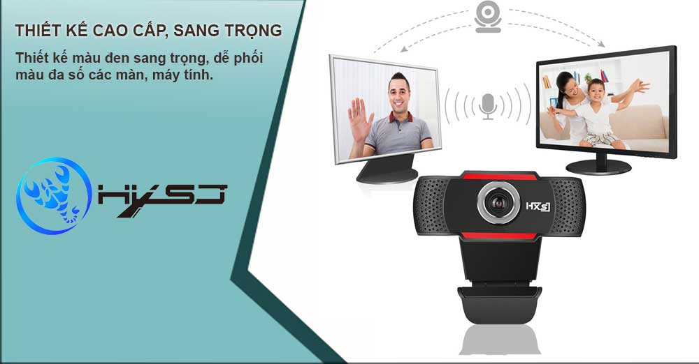 Webcam HXSJ S4 HD 1080P USB3.0 2.0 Có Thể Điều Chỉnh 360° Kèm Mic Cho Cuộc Gọi Video - Hàng Chính Hãng
