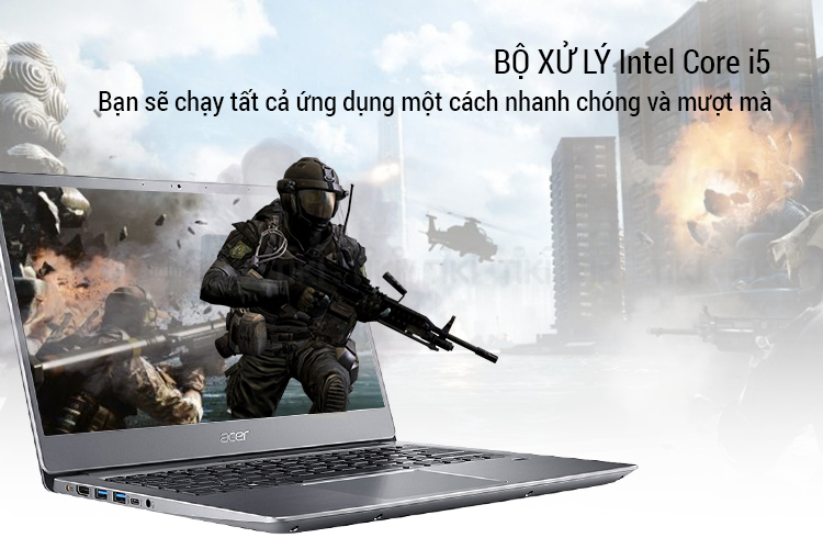 Laptop Acer Swift SF314-32-54-58KB NX.GXZSV.002 Core i5-8250U/Win10 (14 inch) (Silver) - Hàng Chính Hãng