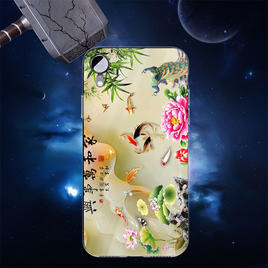 Ốp điện thoại kính cường lực cho máy iPhone XR - cá chép MS CACHEP001